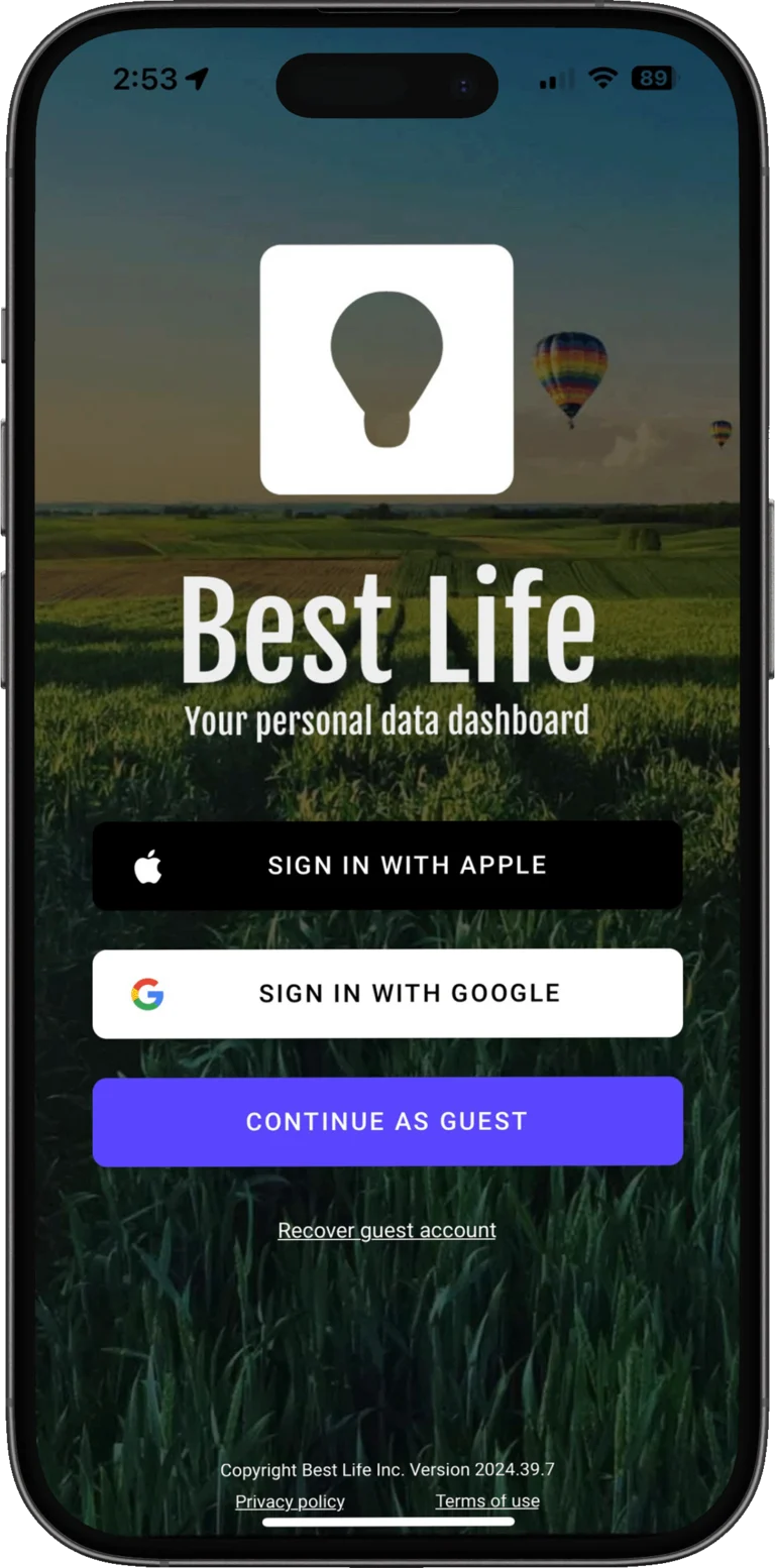 best life app to track anything quantified self app example sign in