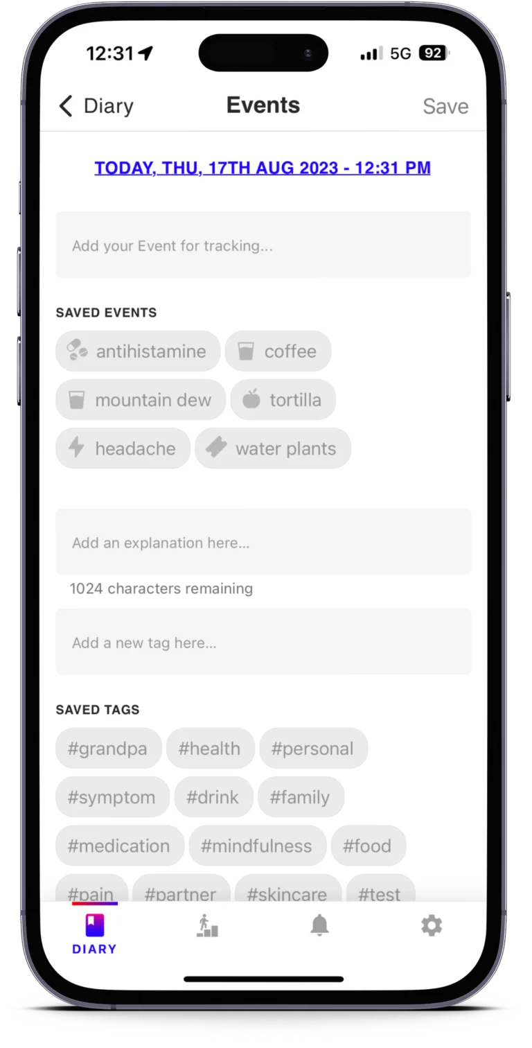 best life app to track anything quantified self app example event entry