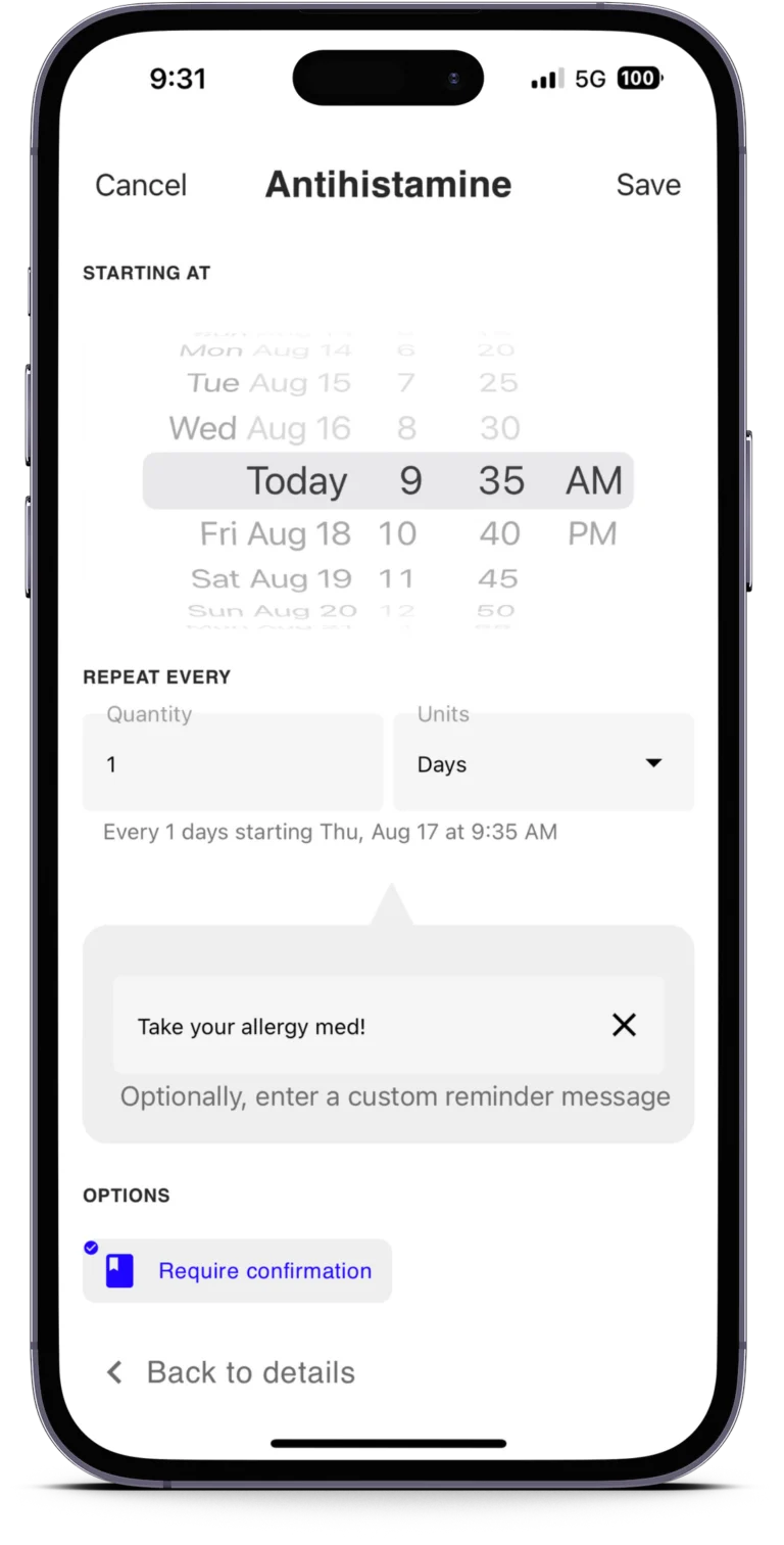 medication management and reminders using best life app built in plans