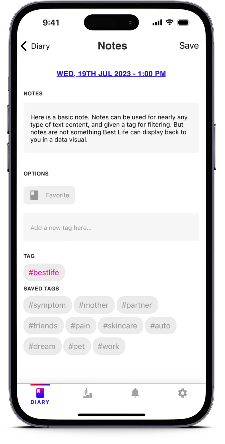 best life app to track anything quantified self app example journal note